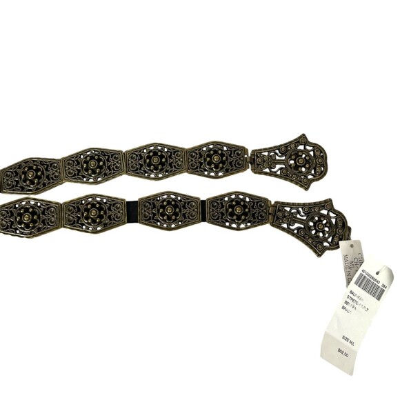 CHICO'S Balinese Stretch Belt  Size M/L NWT  Black & Antique Brass-Tone  Artisan - Picture 5 of 10